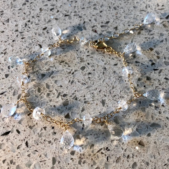 White Topaz Gold Filled Bracelet - Picture 2 of 8